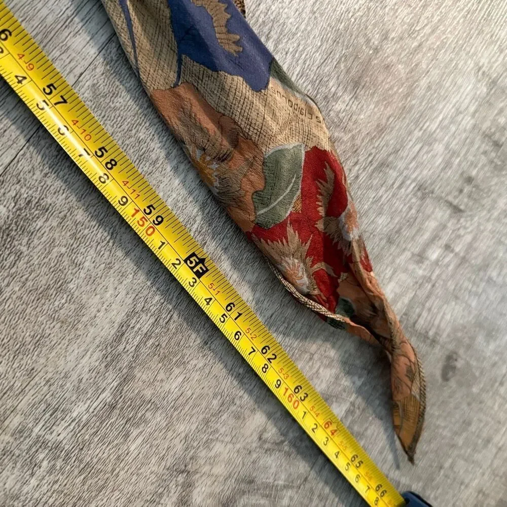 Liz Claiborne Silk Lightweight Multicolor Floral Flower-Print Scarf for Women